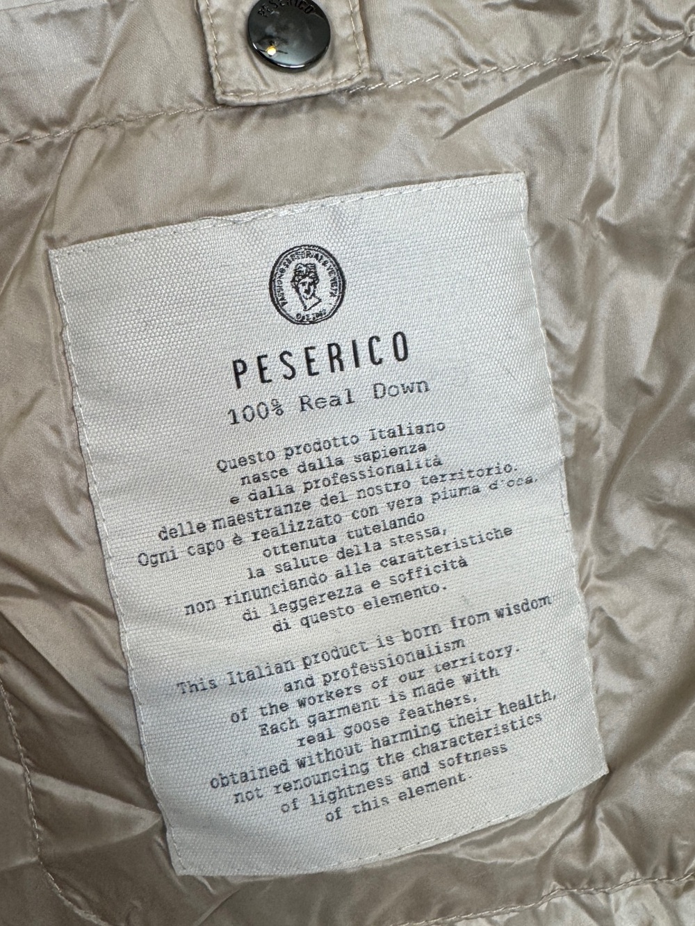 Peserico Italy Medium Down Quilted Long Vest Hooded Beaded Luxury Designer - Picture 8 of 13